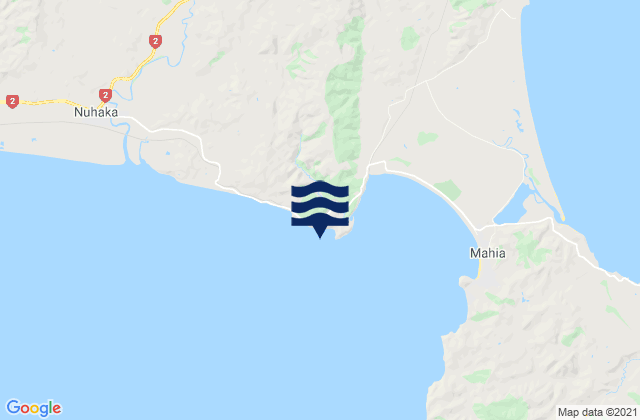 Mappa delle maree di Rolling Stones (Mahia Peninsula), New Zealand