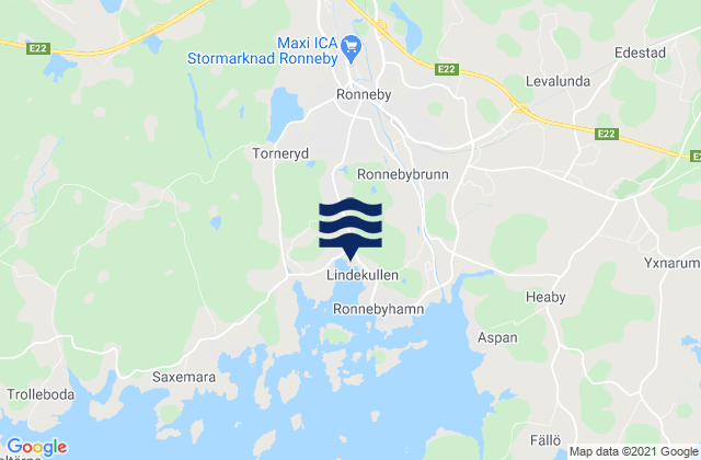 Mappa delle maree di Ronneby, Sweden