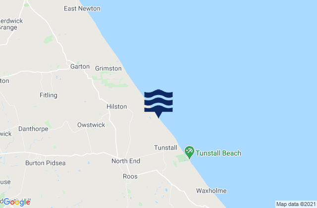 Mappa delle maree di Roos, United Kingdom