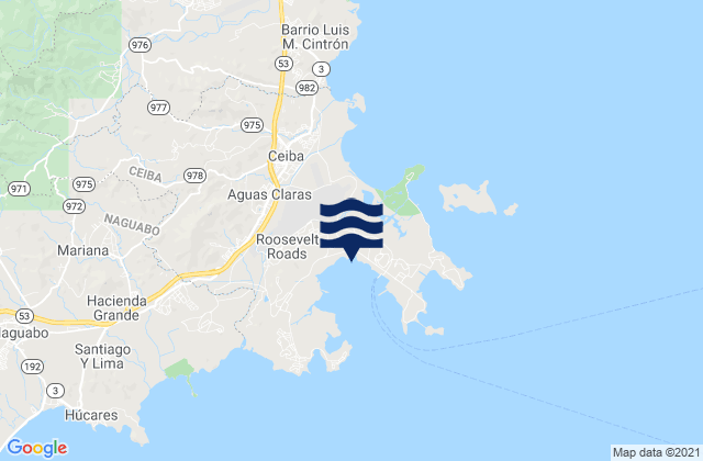 Mappa delle maree di Roosevelt Roads, Puerto Rico