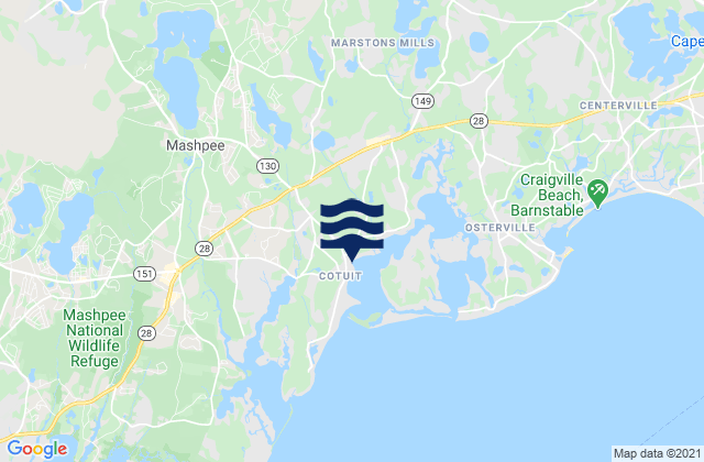 Mappa delle maree di Ropes Beach, United States