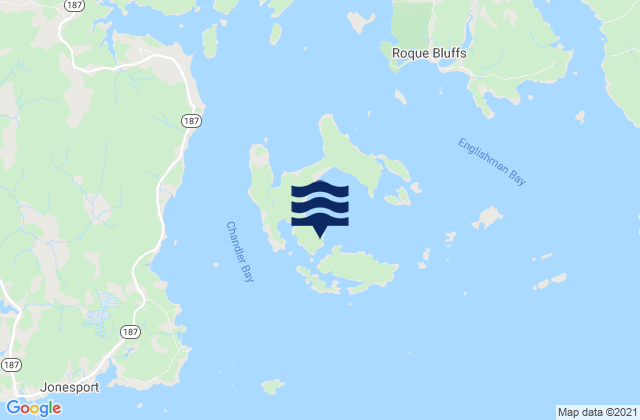 Mappa delle maree di Roque Island Harbor, United States