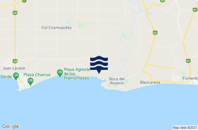 Mappa delle maree di Rosario, Uruguay