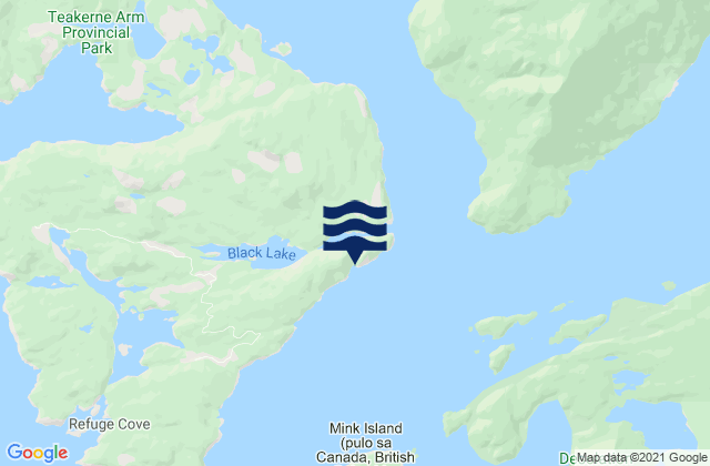 Mappa delle maree di Roscoe Bay, Canada