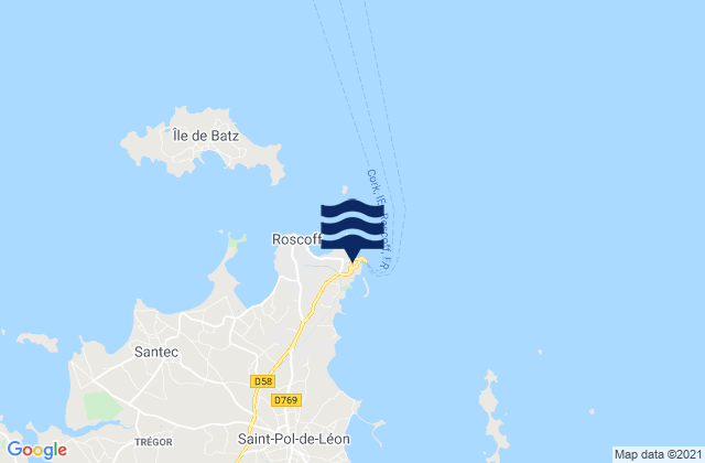 Mappa delle maree di Roscoff Port, France