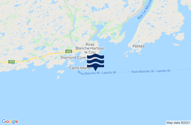 Mappa delle maree di Rose Blanche Harbour, Canada