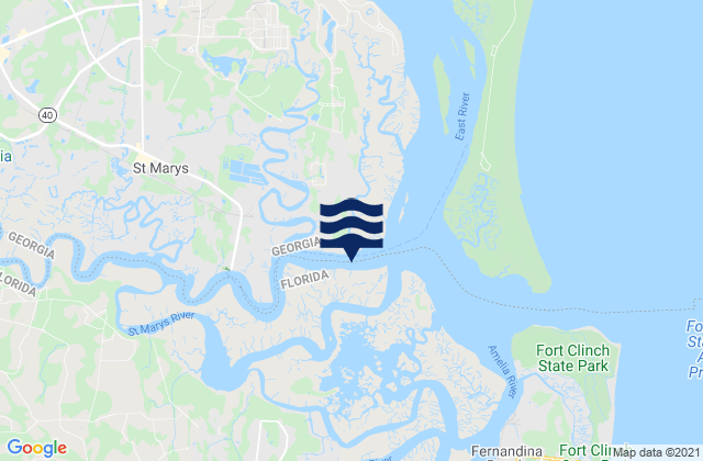 Mappa delle maree di Roses Bluff (Bells River), United States