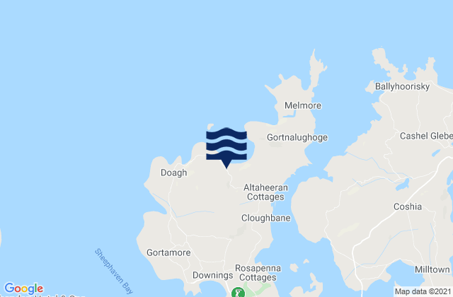 Mappa delle maree di Rosguill, Ireland