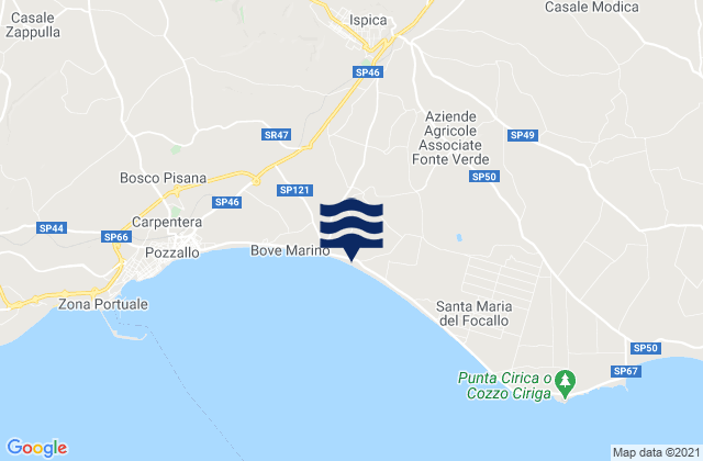 Mappa delle maree di Rosolini, Italy