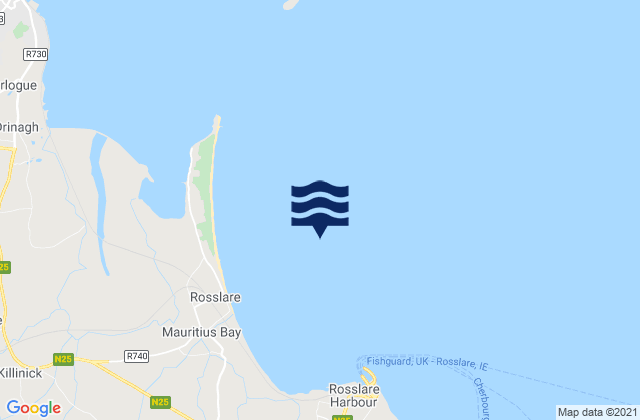 Mappa delle maree di Rosslare Bay, Ireland