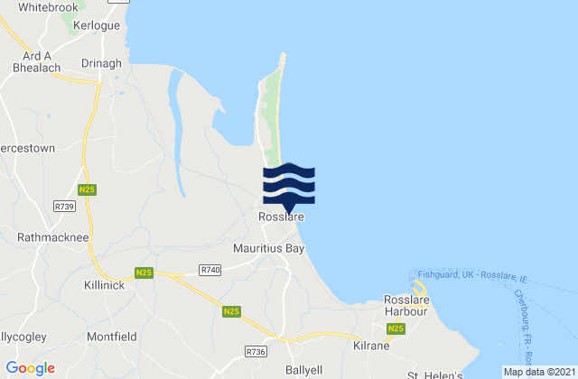 Mappa delle maree di Rosslare, Ireland