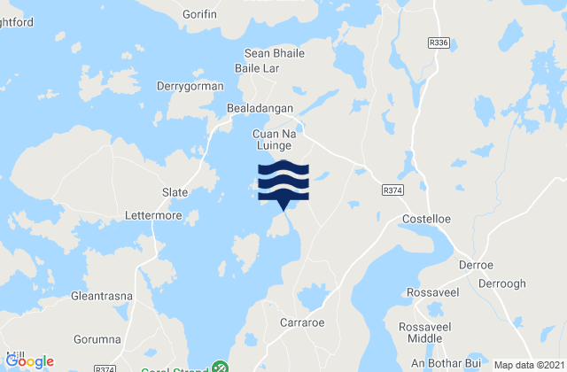 Mappa delle maree di Rossroe Island, Ireland