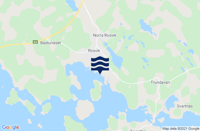 Mappa delle maree di Rosvik, Sweden