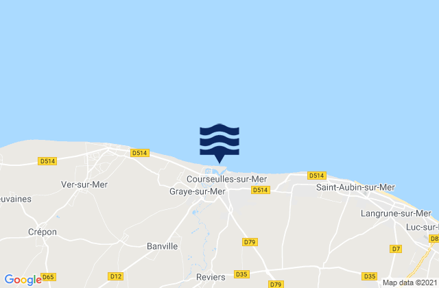 Mappa delle maree di Rots, France