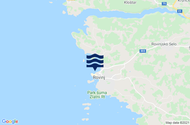 Mappa delle maree di Rovinj-Rovigno, Croatia
