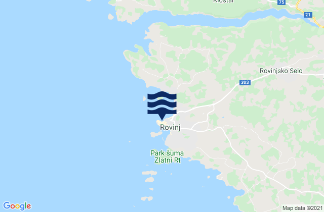 Mappa delle maree di Rovinj, Croatia