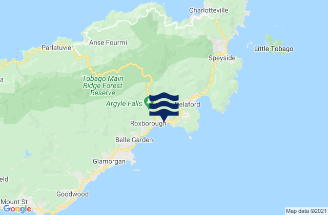Mappa delle maree di Roxborough, Trinidad and Tobago