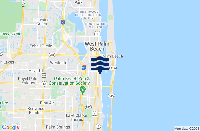 Mappa delle maree di Royal Palm Estates, United States