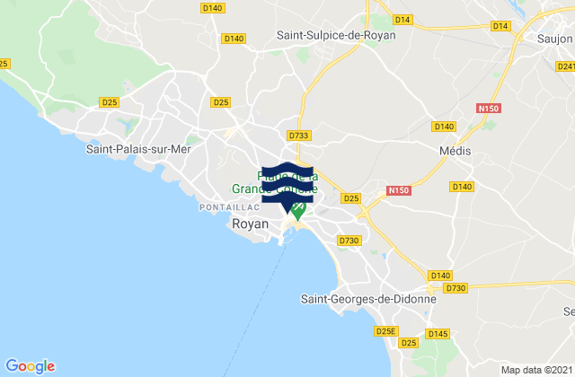 Mappa delle maree di Royan, France