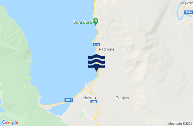 Mappa delle maree di Rrethi i Vlorës, Albania