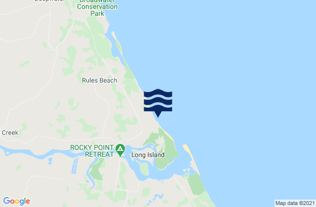 Mappa delle maree di Rules Beach, Australia
