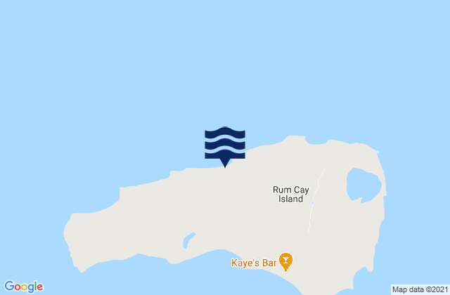Mappa delle maree di Rum Cay, Bahamas