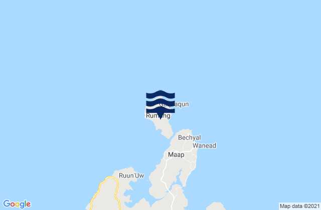 Mappa delle maree di Rumung, Micronesia