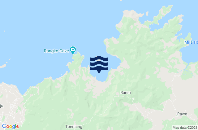 Mappa delle maree di Rungkam, Indonesia