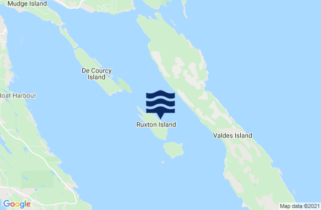 Mappa delle maree di Ruxton Island, Canada