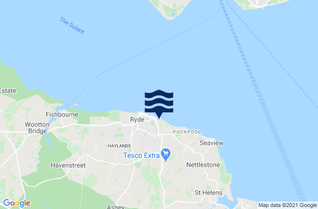 Mappa delle maree di Ryde - East Beach, United Kingdom