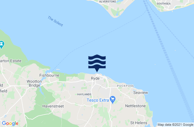 Mappa delle maree di Ryde - West Beach, United Kingdom