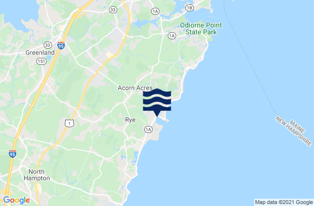 Mappa delle maree di Rye, United States