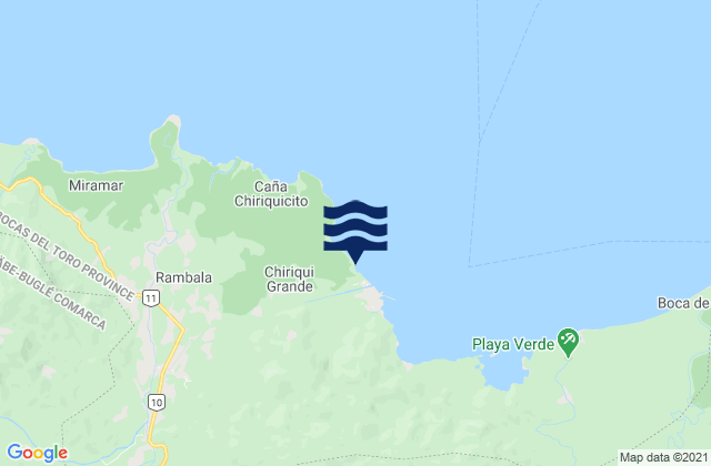 Mappa delle maree di Rámbala, Panama