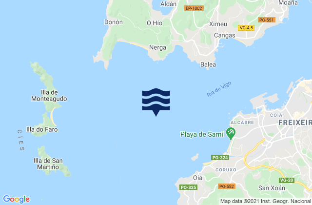 Mappa delle maree di Ría de Vigo, Spain