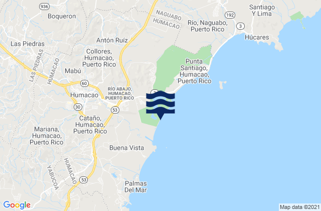 Mappa delle maree di Río Abajo Barrio, Puerto Rico