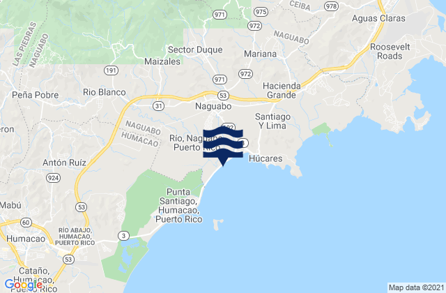 Mappa delle maree di Río Blanco Barrio, Puerto Rico