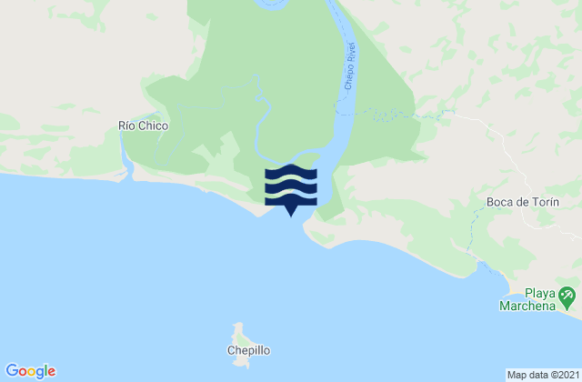 Mappa delle maree di Río Chepo, Panama