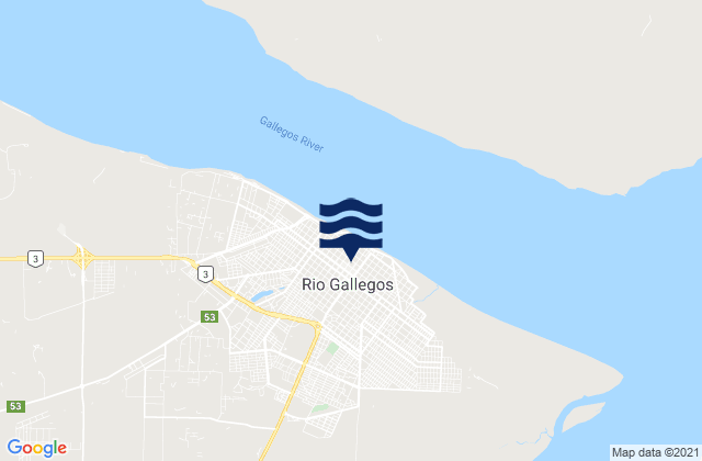 Mappa delle maree di Río Gallegos, Argentina
