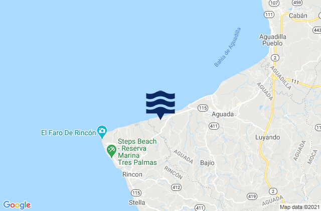 Mappa delle maree di Río Grande Barrio, Puerto Rico