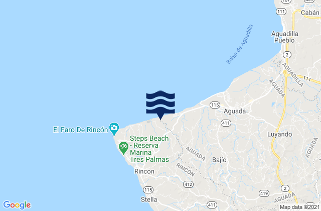 Mappa delle maree di Río Grande Barrio, Puerto Rico