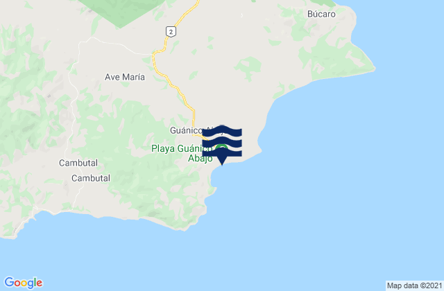Mappa delle maree di Río Guánico, Panama