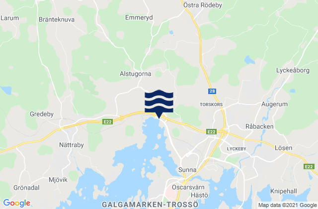 Mappa delle maree di Rödeby, Sweden