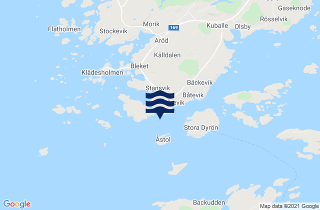 Mappa delle maree di Rönnäng, Sweden