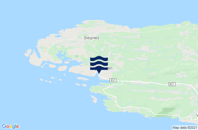 Mappa delle maree di Rødøy, Norway