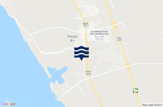 Mappa delle maree di Rābigh, Saudi Arabia