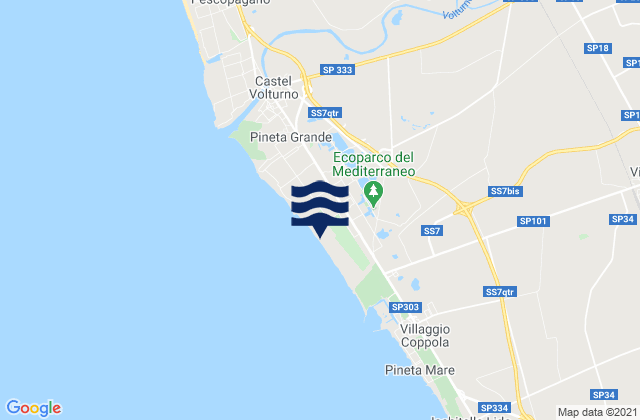 Mappa delle maree di S.L.O Rodolfo beach, Italy