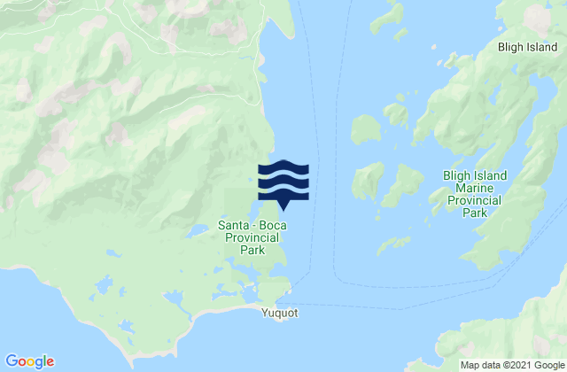 Mappa delle maree di Saavedra Islands, Canada