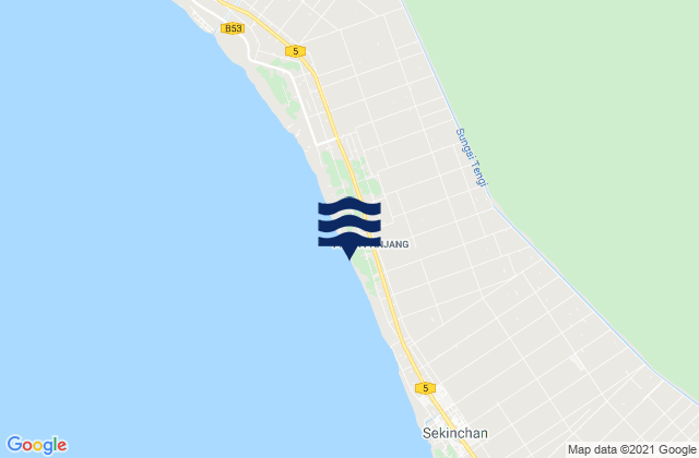 Mappa delle maree di Sabak Bernam, Malaysia