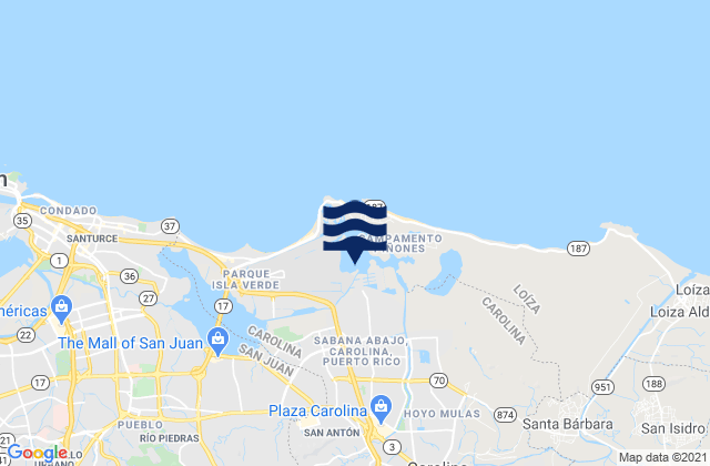 Mappa delle maree di Sabana Abajo Barrio, Puerto Rico