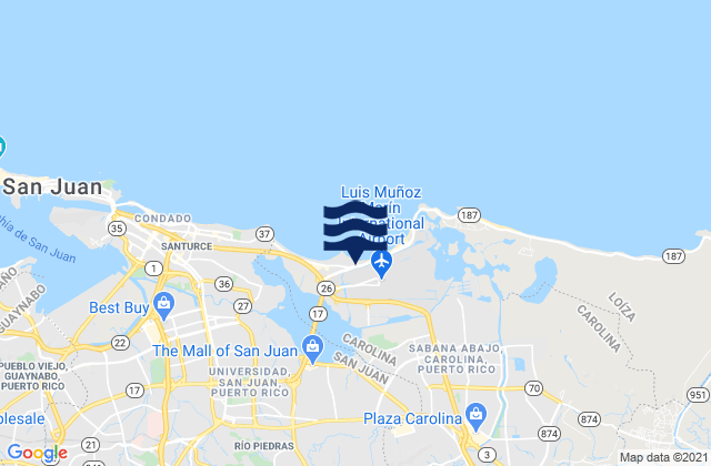 Mappa delle maree di Sabana Llana Norte Barrio, Puerto Rico